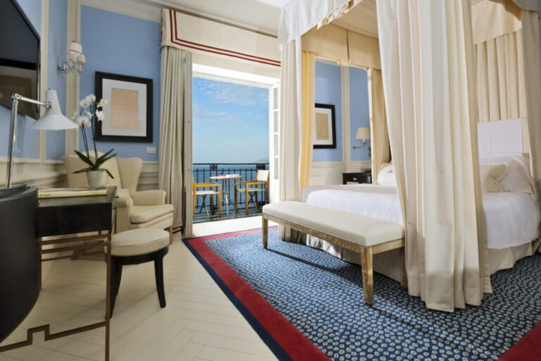 bedroom at a suite at J.K. Place Capri a boutique hotel in italy that won a michelin three key rating source jkplace 1024x683
