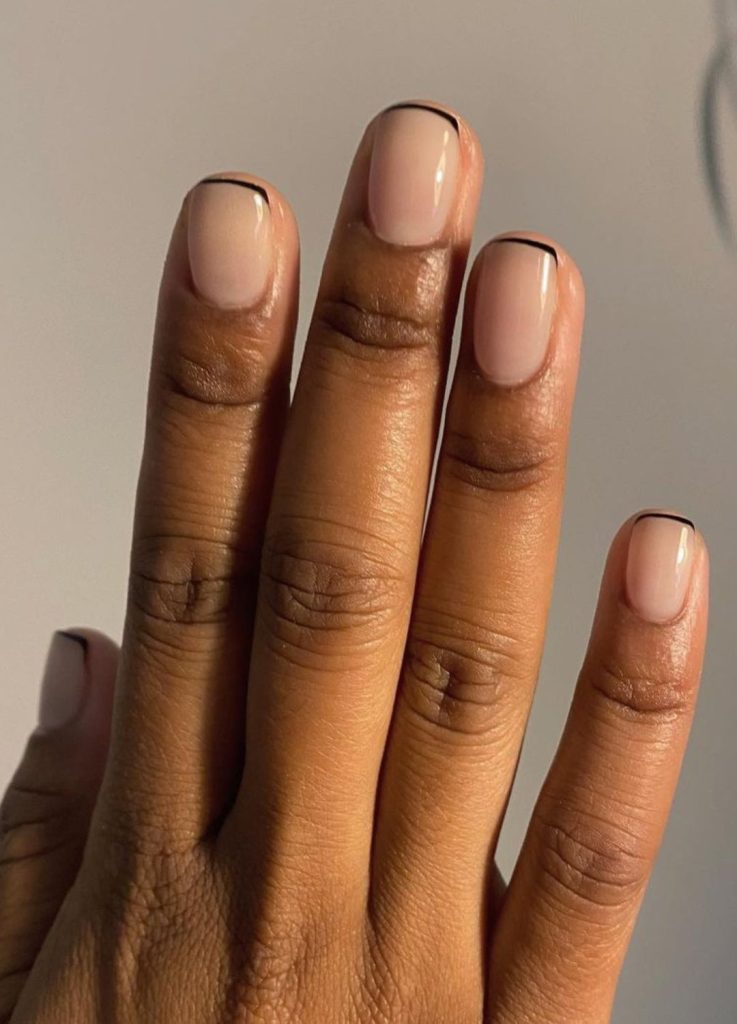 black french tip nails the everygirl 1