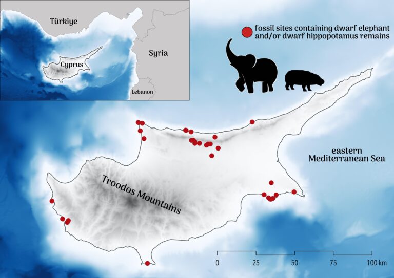 cyprus map fossil sites