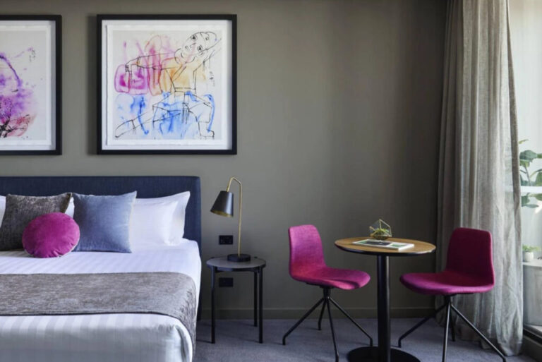 a guest room with art at The Chen Melbourne hotel accor 1024x684