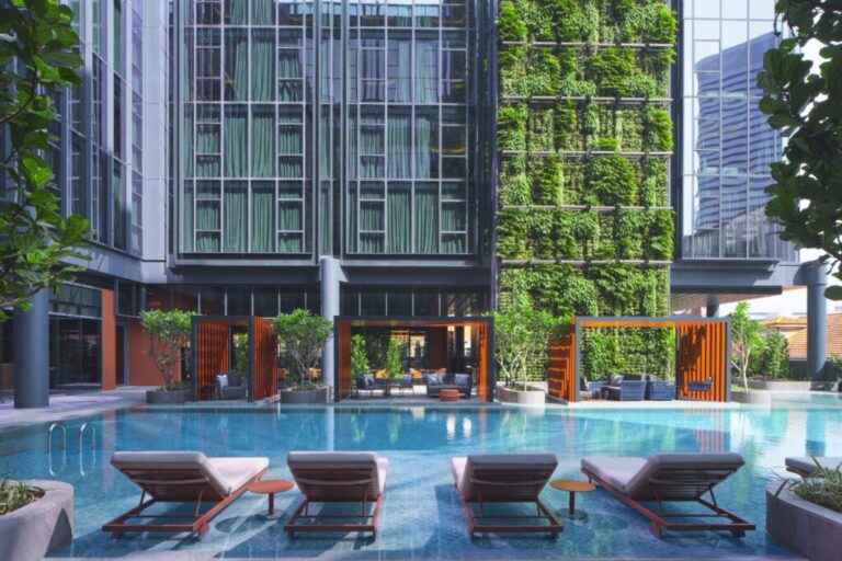 view of swimming pool outdoors at Pullman Singapore Hill Street Swimming which opened in October 2023 source accor hotels 1024x683