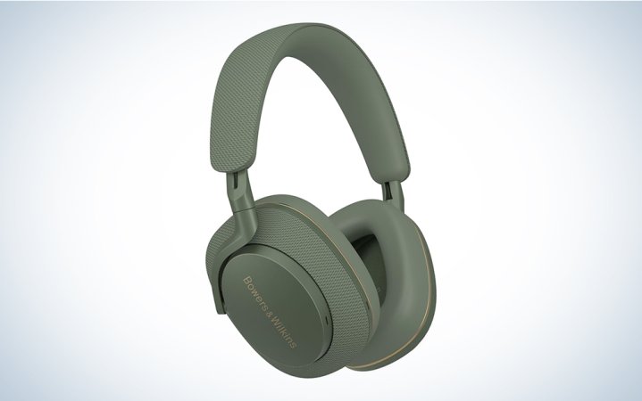 Green and gold Bowers Wilkins Px7se noise canceling headphones