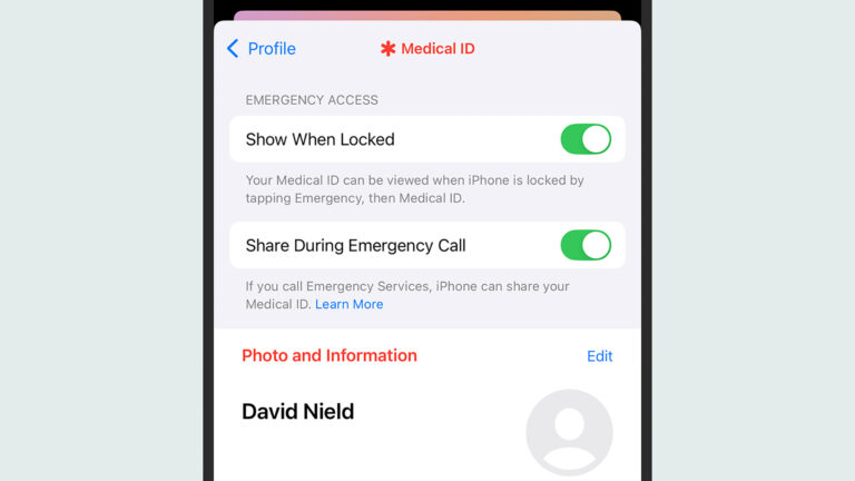 01 show medical ID iphone