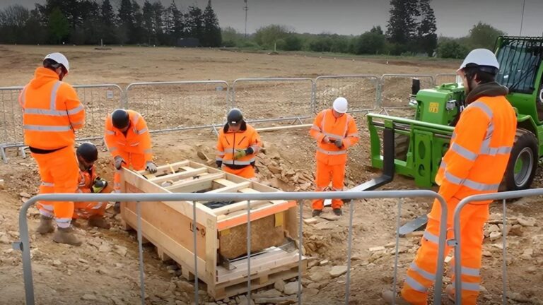 roman stone coffin excavation